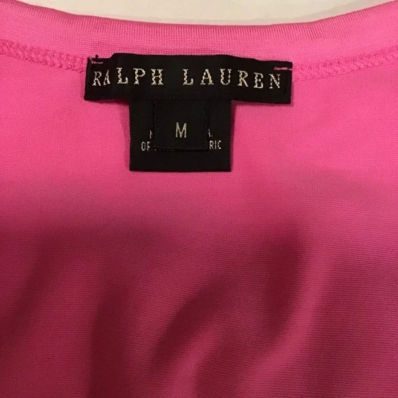 Ralph Lauren Black Label women’s tank top pink ruched sides - Picture 5 of 7
